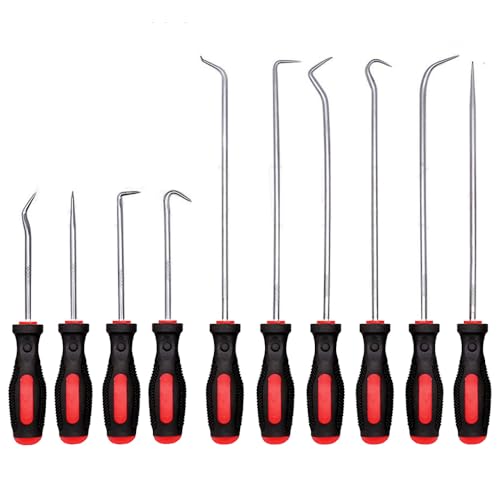 10pcs Pick and Hook Set, Precision Automotive Pick Set | Pick Tool Set Car Auto Oil Seal/O-Ring Seal Gasket Mini Precision Hooks Puller Remover Hook Hose Removal Set