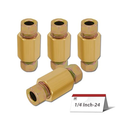 24 PCS 1/4"-Brake Line Fittings Kits 24 Threads Brake Line Fittings Assortment Kits for 1/4" Brake Line Tube Includes 8 PCS Unions 16 PCS Nuts - size: For 1/4" Tube