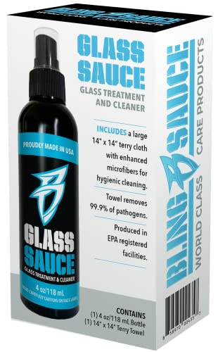 Boat Bling Glass Sauce Glass Treatment & Cleaner, 4oz | Anti-static marine electronics screen cleaner removes fingerprints, dust and water spots while repelling oils and smudges