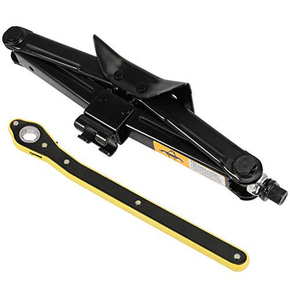 2 Pack Car Scissor Jack, 1.5 Tons 3307 Lbs Capacity Heavy Duty Car Jack with Ratchet Wrench, Portable Tire Jack for Cars, Truck, Sedan, SUV, MPV