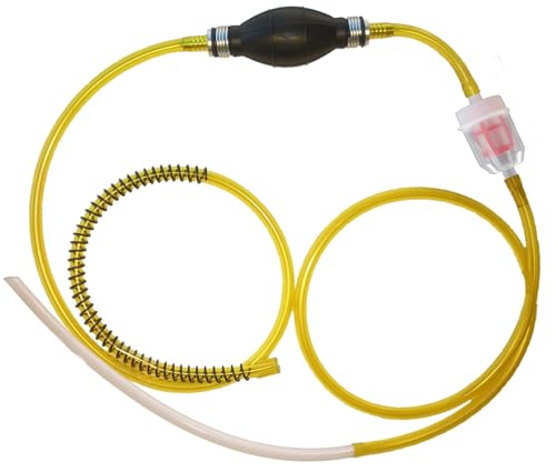 GasTapper Fuel Transfer Pump - 6 Ft Siphon Pump for Gas, Water, Oil, Fluid - Manual Hand Pump - style: Power Equipment