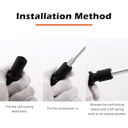 2pcs Impact Wrench Bit Adapter, Bit Holder Socket Adapter, 1/2 to 1/4 Inch, High Hardness Carbon Steel, Safety Clamp, Robust and Durable(COLOR:Black)