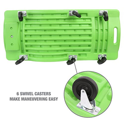 OEMTOOLS 24977 36” Mechanic’s Creeper with Headrest, Low Profile Creeper, Automotive Creeper, 350 Pound Weight Capacity, Green
