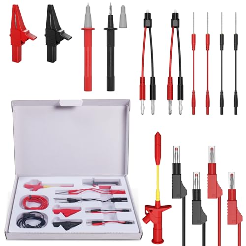 Lead Test Kit, Multimeter Test Leads, 4mm Plug Test Strips, Large Alligator Clips, etc., for Fluke Multimeter Test Lead Kits (13 Pieces) - size: 13-piece