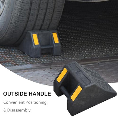 OrangeStar Rubber Wheel Chocks, Tire Chock w/Handgrip for Car, RV, Travel Trailer, Camper Accessory (8 Packs - size: 6.6"x4.8"x4"- 8 Packs