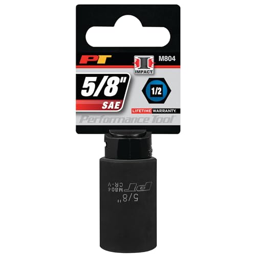 Performance Tool M804 1/2 Drive 5/8 6-Point Impact Socket - size: 5/8", style: Impact