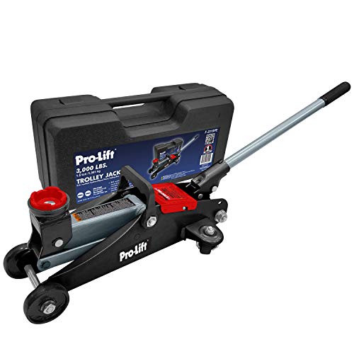 Pro-LifT F-2315PE Grey Hydraulic Trolley Jack Car Lift with Blow Molded Case-3000 LBS Capacity, 12 Inch, Black - color: Black