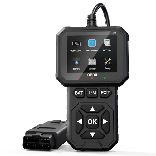 OBD2 Scanner Car Diagnostic Tool with 2.8" Color Display, Read & Clear Check Engine Codes, Live Data, I/M Readiness, O2 Sensor Test, Battery Voltage Check for Most 12V OBDII Vehicles