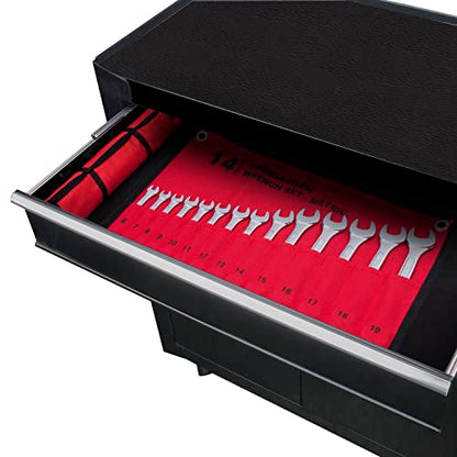 14-Piece Essential Metric Combination Wrench Set in Roll-up Pouch, No Skipped Metric Sizes 6mm - 19mm | Best Value Wrench Set, Ideal for General Household, Garage, Workshop, Auto Repairs, Emergency - size: 14-Piece Metric Set