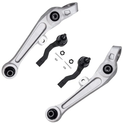 Detroit Axle - RWD Front End Suspension Kit for 2003-2004 INFINITI G35 Nissan 350Z, 2 Lower Control Arms with Ball Joint 2 Outer Tie Rod End Links Replacement - size: 4CS42817/4PC