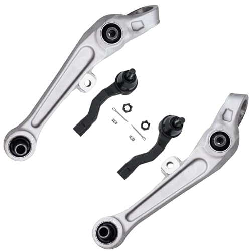 Detroit Axle - RWD Front End Suspension Kit for 2003-2004 INFINITI G35 Nissan 350Z, 2 Lower Control Arms with Ball Joint 2 Outer Tie Rod End Links Replacement - size: 4CS42817/4PC
