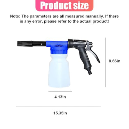 YoRise Car Wash Foam Gun, Adjustable Foam Cannon for Hose, Car Wash Sprayer with 6 Levels of Foams Concentration, Car Washing Soap Sprayer Connect to Any Garden Hose (Blue) - color: Blue