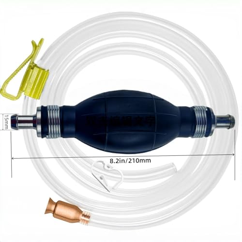 Hand Siphon Pump - Fuel Transfer Pump, Portable Gasoline Transfer Pump with 10 Ft PVC Hoses, Gas Siphon Pump for Water, Diesel, Petrol, Liquid, for Car, Boat, Lawn Mower