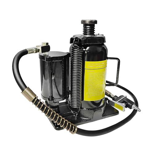 Air Hydraulic Bottle Jack, 20 Ton/40000 LBS All Welded Bottle Jack, 10.23-20.07 inch Lifting Range, Manual Handle and Air Pump, for Car, Pickup, Truck, RV, Auto Repair, Industrial Engineering