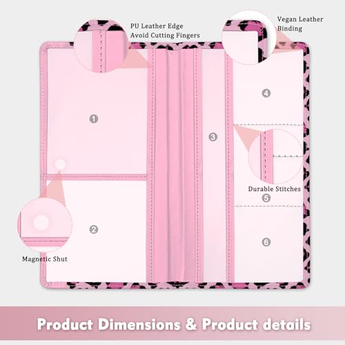 Car Registration and Insurance Holder, with Magnetic Closure for License, Cards and Documents, All Vehicle Needs and Car Accessories (Leopard-Pink) - color: Leopard-Pink