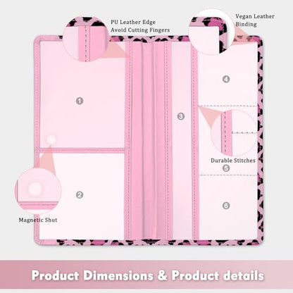 Car Registration and Insurance Holder, with Magnetic Closure for License, Cards and Documents, All Vehicle Needs and Car Accessories (Leopard-Pink) - color: Leopard-Pink