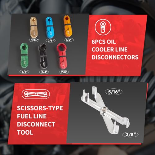 XOOL 26PCS Fuel Line Disconnect Tool Set, Master Quick Disconnect Kit with AC & Fuel Line Pliers, Spring Lock Tools, for Ford GM Chevy Automotive AC Transmission Systems