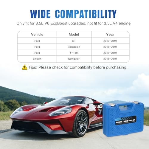 GOOACC Camshaft Alignment Timing Tool Kit Vibration Damper Pulley Holder For Ford GT F-150 Lincoln Navigator 3.5L V6 Ecoboost Upgraded, Roller Rocker Follower Timing Tool Set Replace 303-1655 303-1633 - size: 6PCS Tool Kit