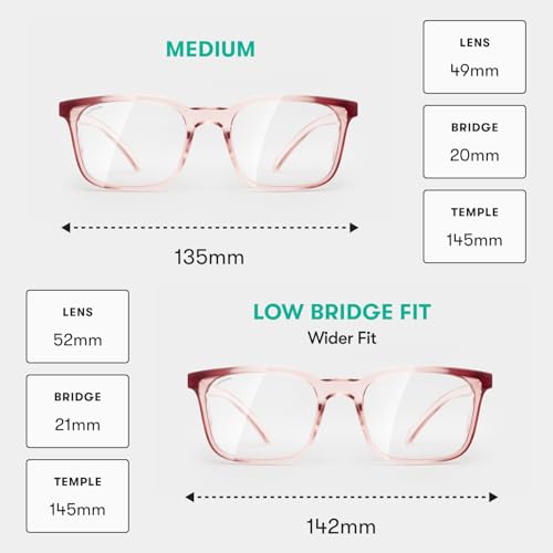 Stoggles Rectangle Z87.1 Certified Safety Glasses, Blue-Light, UV Blocking Lens, Top & Side Shield, Anti-Fog, Stylish Eyewear - color: Sangria, size: Low Bridge Fit