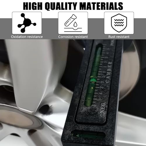 Ohleats Adjustable Magnetic Gauge Tool, Black | Camber Castor Strut Wheel Alignment Instrument, Automotive Magnetic Castor Tire Gauge, For Most Cars Trucks RVs - color: Black