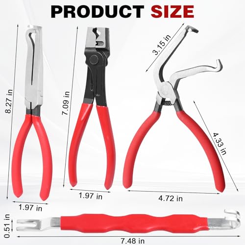 Electrical Disconnect Pliers Set 4 Pcs, Automotive Connector Separator & Terminal Removal Tool for Fuel Injector, Ignition Coil, Straight & 60° Angled Jaw, Double-Ended Pin Extractor - style: 4 Pcs Set