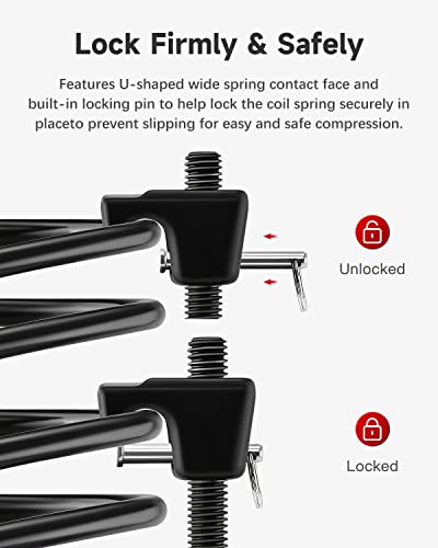 2pc Macpherson Strut Spring Compressor Tool Set with 10.5" Range, Heavy Duty Coil Spring Compressor Tools with 1/2" Square Drive, 13/16" Hex Strut Compressors for Car Truck - Black