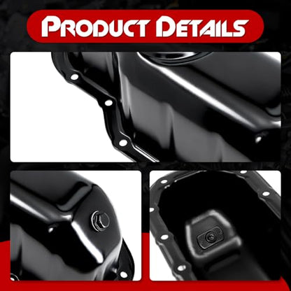 Lower Engine Oil Pan Sump with Drain Plug, Compatible with 2008-2020 Toyota Land Cruiser, 2008-2020 Sequoia, 2007-2020 Tundra ＆ 2008-2020 Lexus LX570, V8 4.6L/5.7L, Replace# 12102-38010