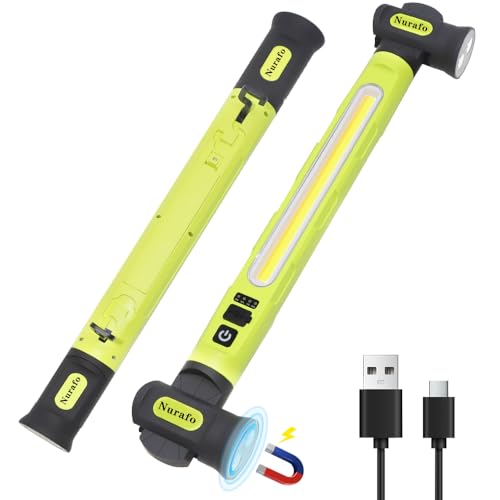 Under Hood Work Light Bar, 3000LM Ultra-Bright LED Magnetic Light Bar with 4 Magnets & 2 Hooks, 5200mAh Rechargeable Portable Hood Light for Mechanics, Car Repairing, Auto Repair, Garage