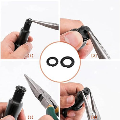 1/2"" & 3/8"" Impact Wrench Retainer Rings with O-Ring Fit for Electric Wrench/Pneumatic Wrench, Impact Wrench Tool Parts and Accessories (6+6/Sets)