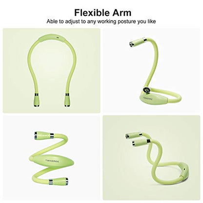 LED Neck Book Light, Reading Light, USB-C Rechargeable, Hands Free, 4 Super Bright LED Bulbs, 3 Adjustable Brightness, Best for Reading in Bed, Knitting, Walking, Jogging, Mending (Green) - color: Green