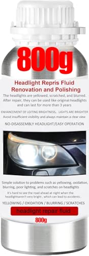 VCTSELITY 800g Headlight Restoration Liquid | Headlight Polishing Repair Fluid, Headlight Polish Restoration, Remove Yellowing/Scratch/Haze/Oxidation/Vague - size: M