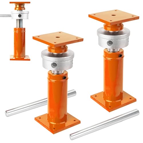 Heavy-Duty Screw Jack Post, 9.5" to 15" Adjustable Steel Shore House Jacks, 4" x 4" Basement Floor Jacks for Leveling, House Lifting & Structural Support, 2 Pack - color: Orange, size: 9.5" - 15" (2 Pack)