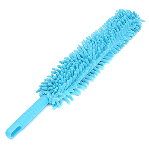 Double-Sided Microfiber Car Wheel Brush - 21" Flexible Chenille Duster for Alloy Rims, Scratch-Free Brake Dust Cleaner with Long Handle
