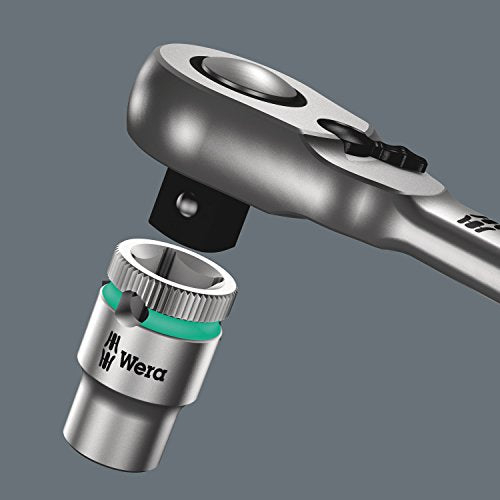 WERA 05004018001 8100 SA 8 Zyklop Metric Metal Ratchet Set with Switch Lever, 28 Piece, 1/4" Drive