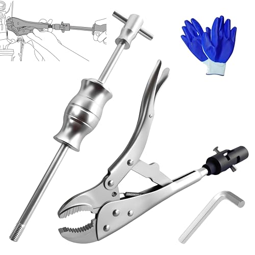 SGT Locking Pliers Slide Hammer Set, Vise Grip Slide Hammer Puller Set | 9.8 in Locking Pliers 2 lb Slide Hammer With Quick Release Swivel Connector, Removing Nails Bolts Pins Seals and CV Axles