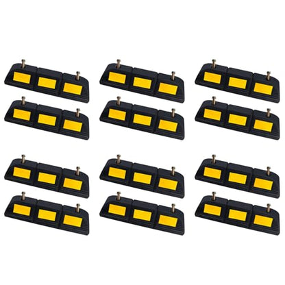 Parking Stopper for Garage Parking Aid 12 Pack Block, Car Truck Curb Floor Parking Lot Wheel Tire Stops Bumpers with Bolt Installation, Rubber Vehicles Aid Gadgets - size: 3.3"H 12pcs