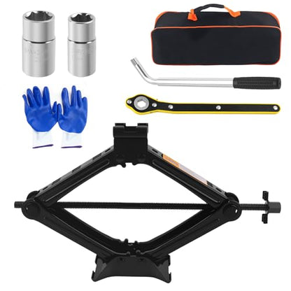 2 Ton Scissor Jack for Car Set Heavy Duty,Portable Car Jack Kit Includes Scissor Jacks Handle/Lug Wrench/Lug Nut Socket,Professional Cars Emergency Kits Tire Jacks Kit for Cars
