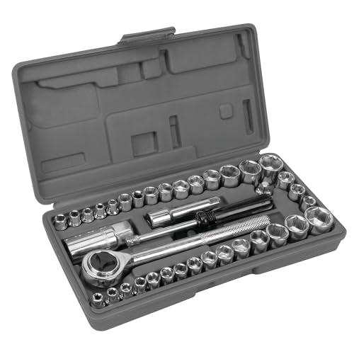 Performance Tool W1173 SAE/Metric 40-Piece SAE and Metric Socket Set, 1/4-Inch & 3/8-Inch Drive - size: 40-Piece (Pack of 1), style: Socket Set