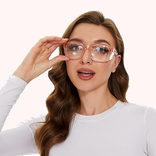 UKNOW Safety Glasses - Anti Fog Lenses - Eye Protection with Side Shields - ANSI Z87.1 Protective Eyewear - UV Protection - color: Pink