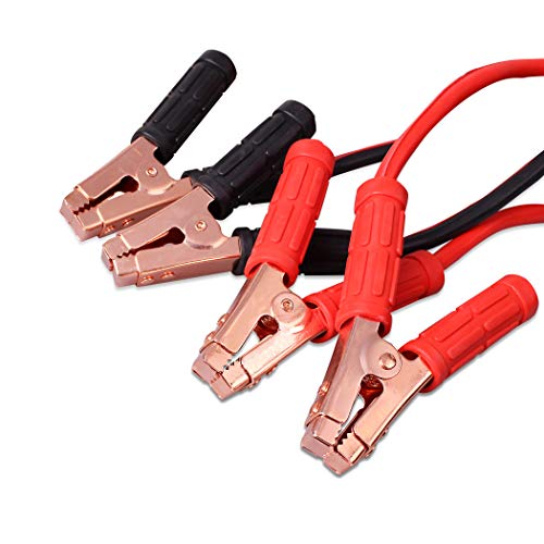 Cartman 1 Gauge 20 ft Heavy Duty Jumper Cables with Carry Bag | Rubber-Insulated Corrosion-Resistant Clamps, CCA Conductors, Cold-Resistant TPR Jacket - size: 20-Feet (1-Gauge)
