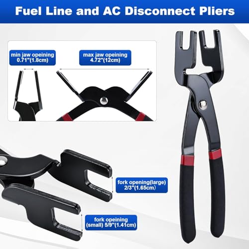 8MILELAKE 45pcs Master Quick Disconnect Tool Set, Fuel Line Disconnect Tool Set for Automotive A/C Fuel & Transmission Systems, Fuel Line Removal and Separator Tool Fit for Various Automotives