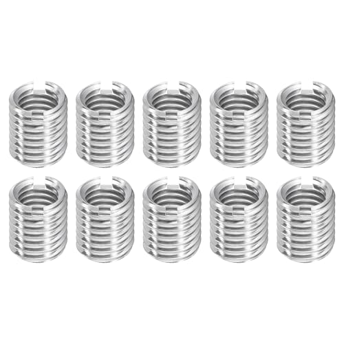 uxcell 10Pcs Threaded Inserts, M8-1.25x12 & M10-1.5x12 Stainless Steel 303 Screw Thread Sleeves Thread Repair Insert for Mechanical Equipment - size: M8-1.25x12 & M10-1.5x12mm