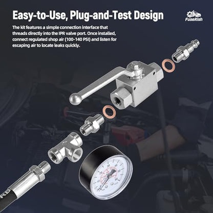 High Pressure Oil System IPR Air Test Tool Special Kit | Fit for Ford 6.0L & 7.3L Powerstroke Diesel Engines, Heavy-Duty Air Test Fitting for HPOP Leak Diagnosis