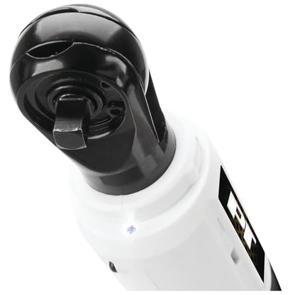 Performance Tool 4V 1/4 Inch Drive Cordless Ratchet - 0-230 RPM, 92 inch/lb Torque, Electric Ratchet, LED Light, USB-C, Electric Wrench, Auto Repair, White/Black