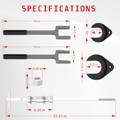 Universal CV Axle Removal Tool Set with Inner CV Axle Puller Tool and CV Joint Puller Propshaft Separator Tool and 3.75 inch CV Axle Shaft Puller Tool ﻿ (QP-CV-4-in-1) - style: QP-CV-4-in-1