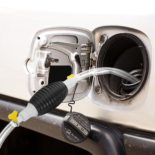 Veemoon Manual Gasoline Transfer Pump Siphon Kit 1.5m Hose Hand Siphon Pump for Car Gas Tank Fuel Extraction Automotive Fluid Extractor Tool