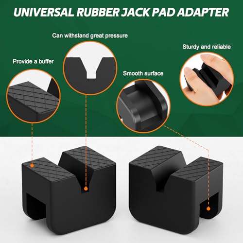 7Pcs 1/2" Wheel Protector Impact Socket Set with Jack Stand Pads | Impact Lug Nut Socket Set, Metric 17 19 21 mm, CR-MO Steel, 6-Point Thin Wall Socket Set, Universal Rubber Jack Pad Adapter - size: 7 PCS(Metric)