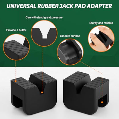 7Pcs 1/2" Wheel Protector Impact Socket Set with Jack Stand Pads | Impact Lug Nut Socket Set, Metric 17 19 21 mm, CR-MO Steel, 6-Point Thin Wall Socket Set, Universal Rubber Jack Pad Adapter - size: 7 PCS(Metric)