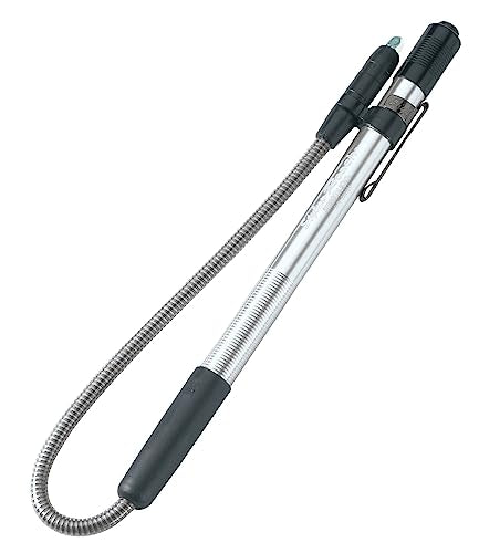 Streamlight 65612 Stylus Reach 11-Lumen White LED Pen Light for Mechanics, Inspectors, and Technicians with Flexible 7-Inch Extension Cable and 3 AAAA Alkaline Batteries, Silver - color: Silver