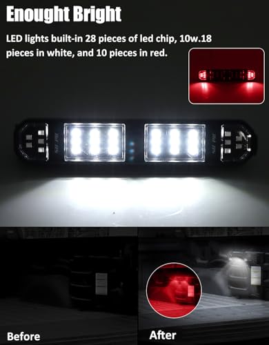 SUNPIE UTV Dome Light Battery Powered SXS Interior Lights Upgrade Button Wireless Roll Bar Magnetic LED Lighting for RZR Talon/Pioneer CanAm(All Model) Teryx/Mule Yamaha ATV SUV for Night Visibility - color: 1 PC of White and Red